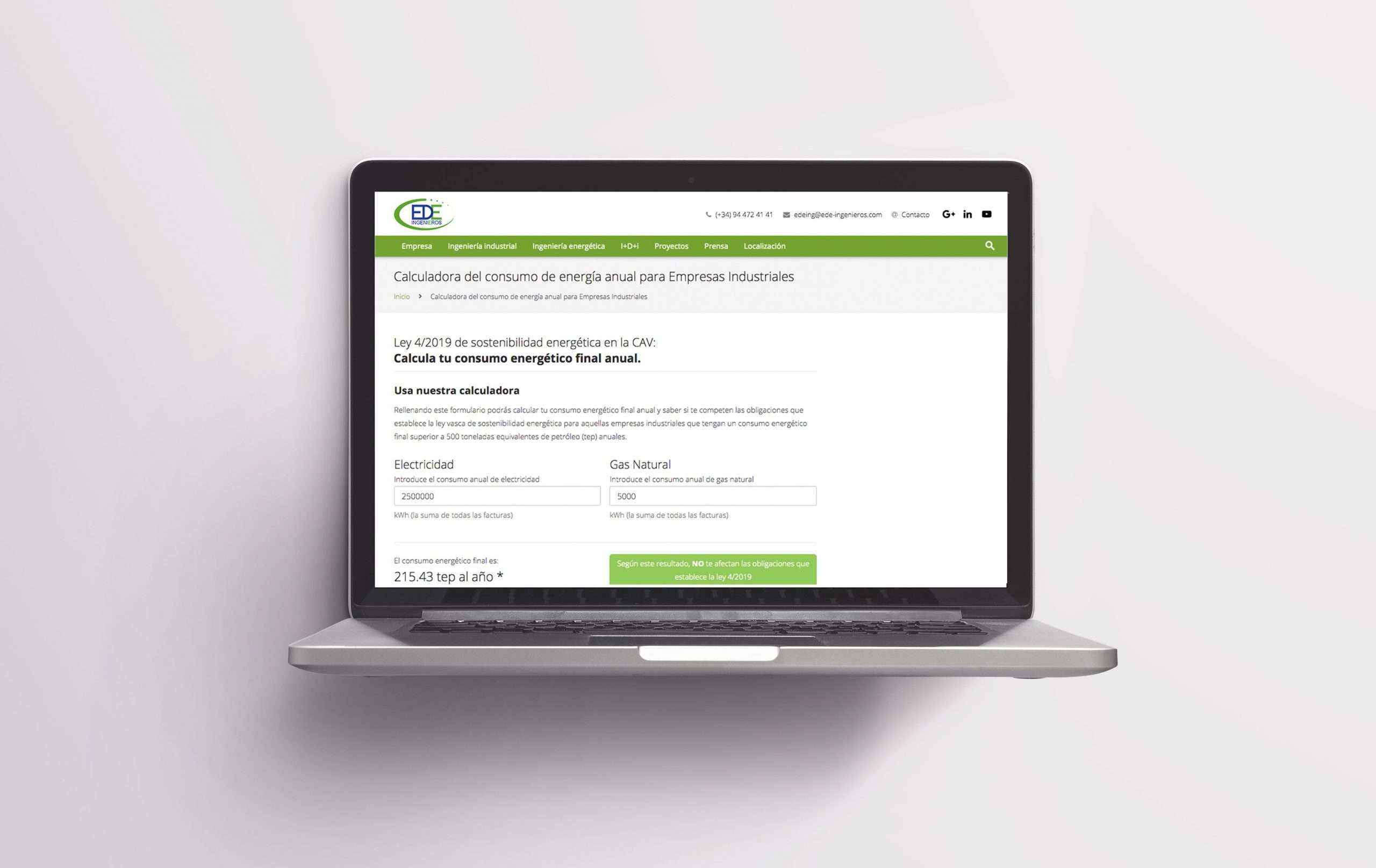 La web de EDE Ingenieros permite a las empresas vascas saber si les afecta la Ley de Sostenibilidad