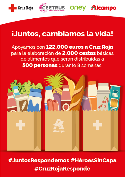 Las empresas de Auchan donan 122.000 euros a Cruz Roja para la compra de alimentos básicos