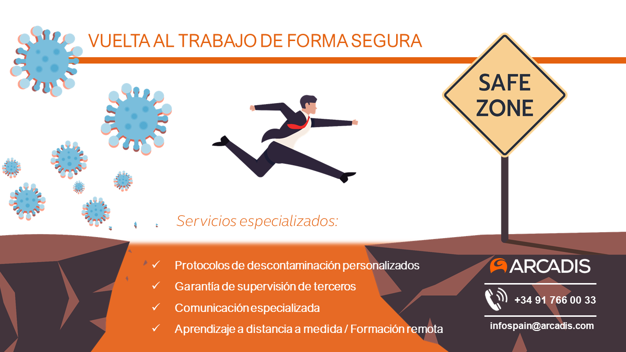 Arcadis España lanza su servicio de asesoramiento a la desinfección tras el COVID-19