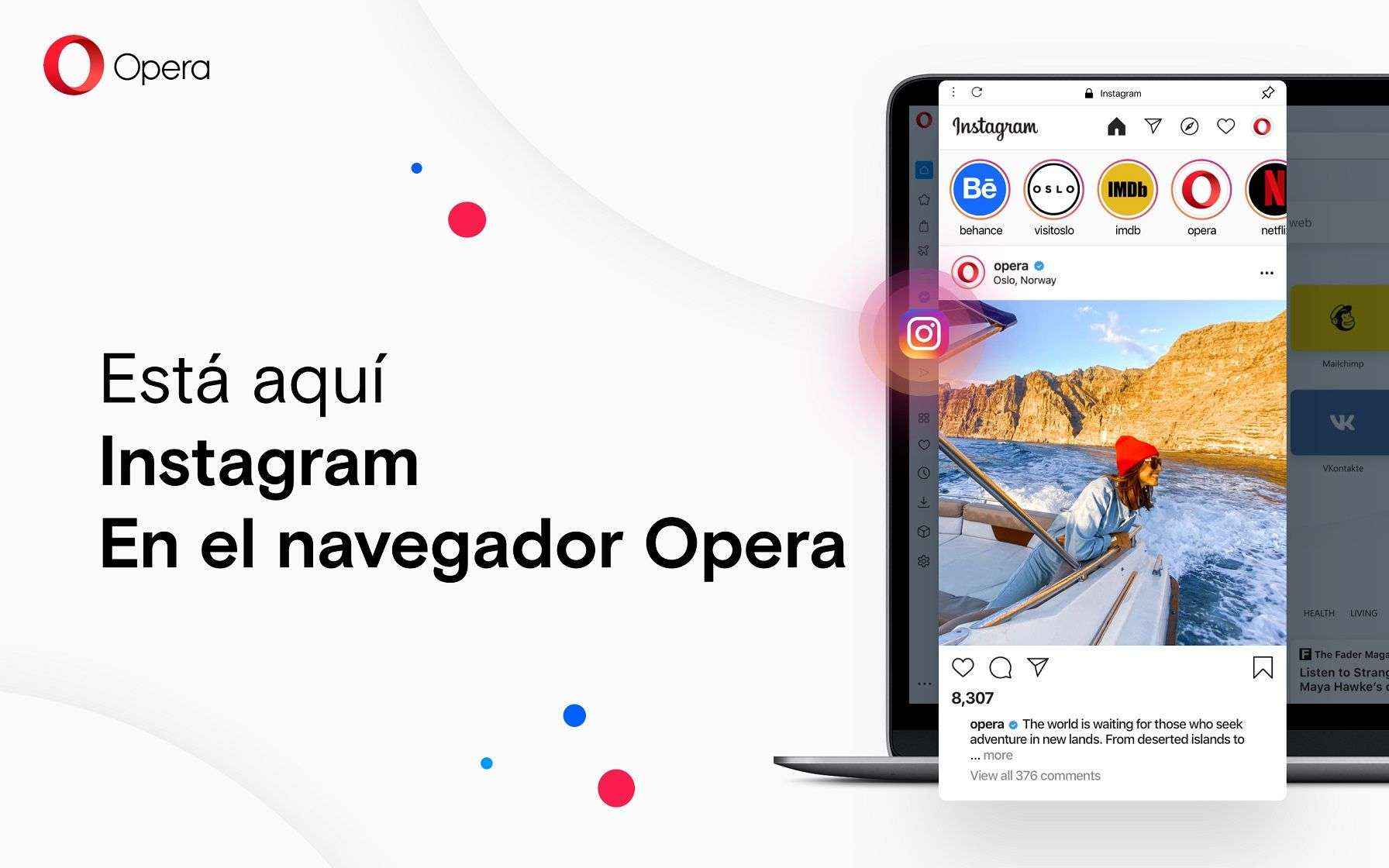 Opera para PC se desmarca del resto de navegadores con un acceso integrado a Instagram