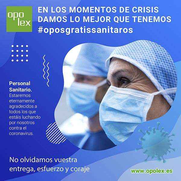 Opolex ofrece gratis la preparación de oposiciones de sanidad a profesionales que pelean contra el COVID-19