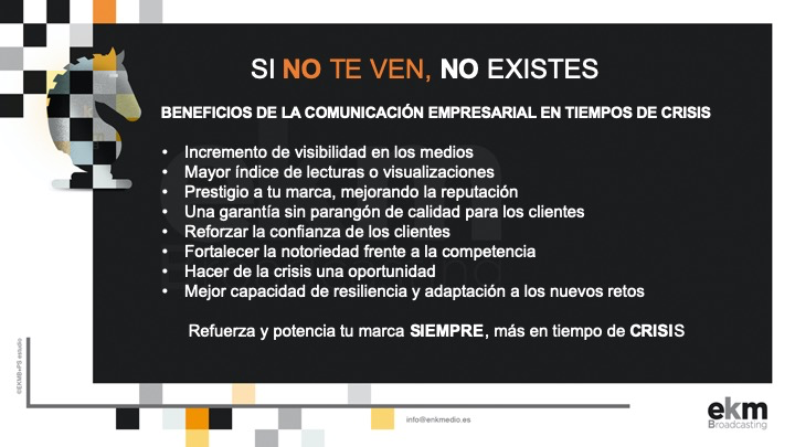 Principales beneficios de la comunicación empresarial en tiempos de crisis, según EKM Broadcasting