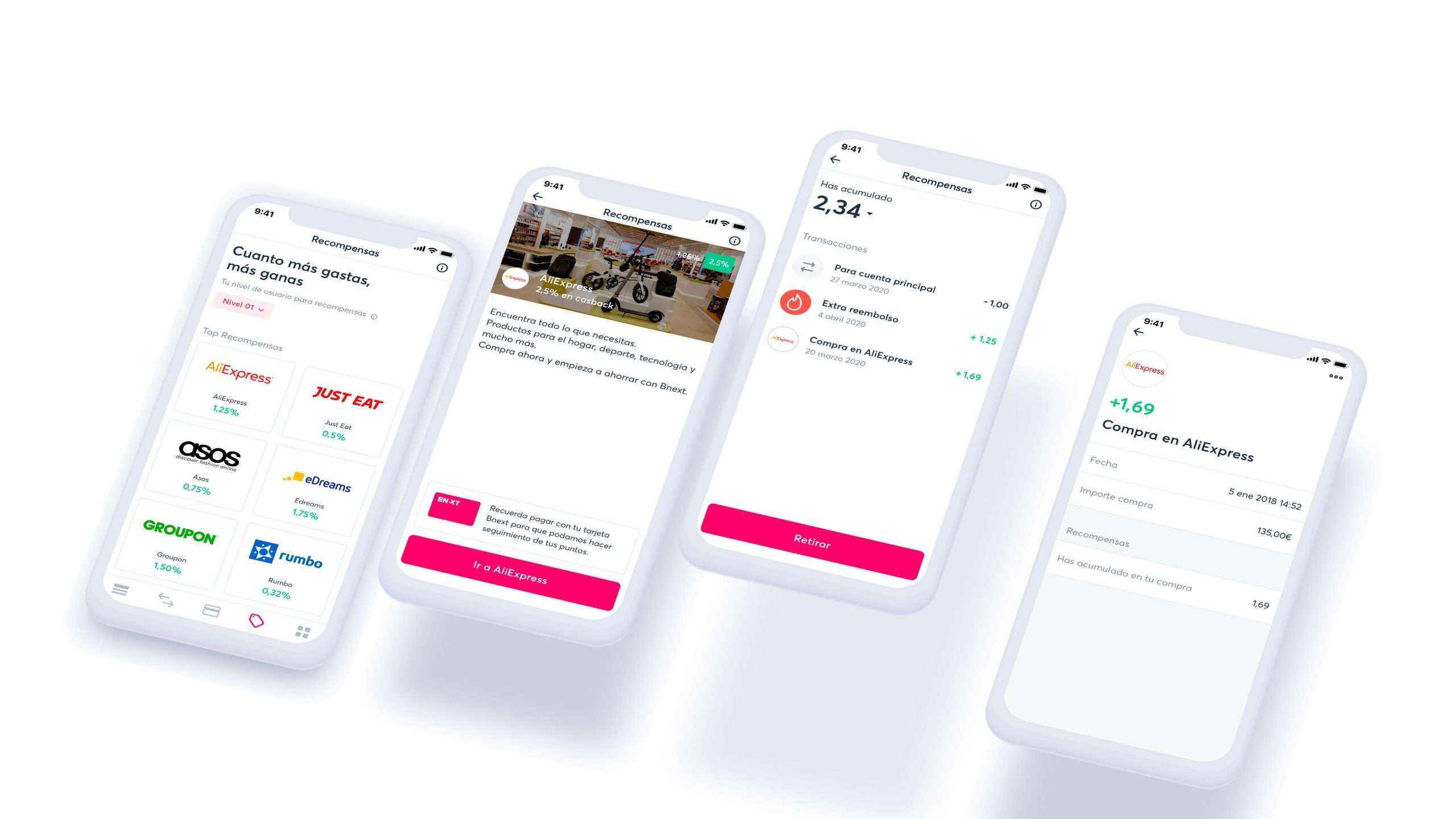 AliExpress, Groupon y Nike se unen al programa de fidelización de Bnext, Recompensas