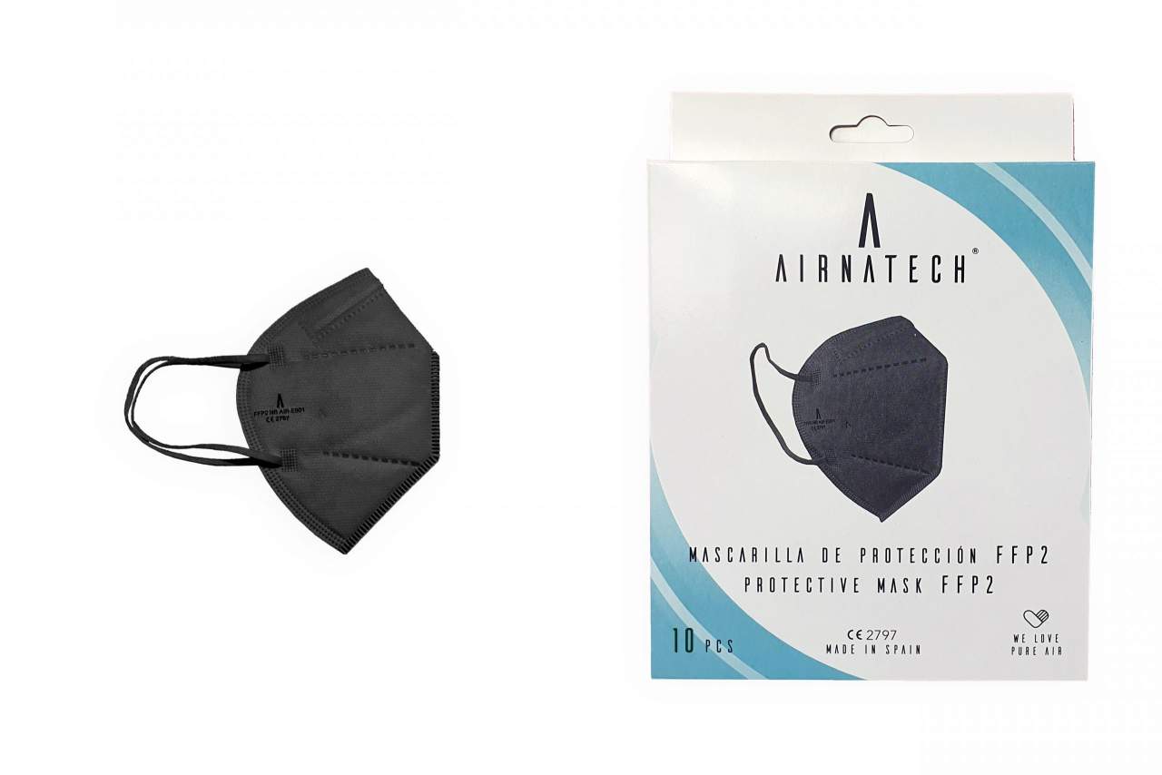 Mascarillas FFP2 negras. Mascarilla antiviral Airnatech