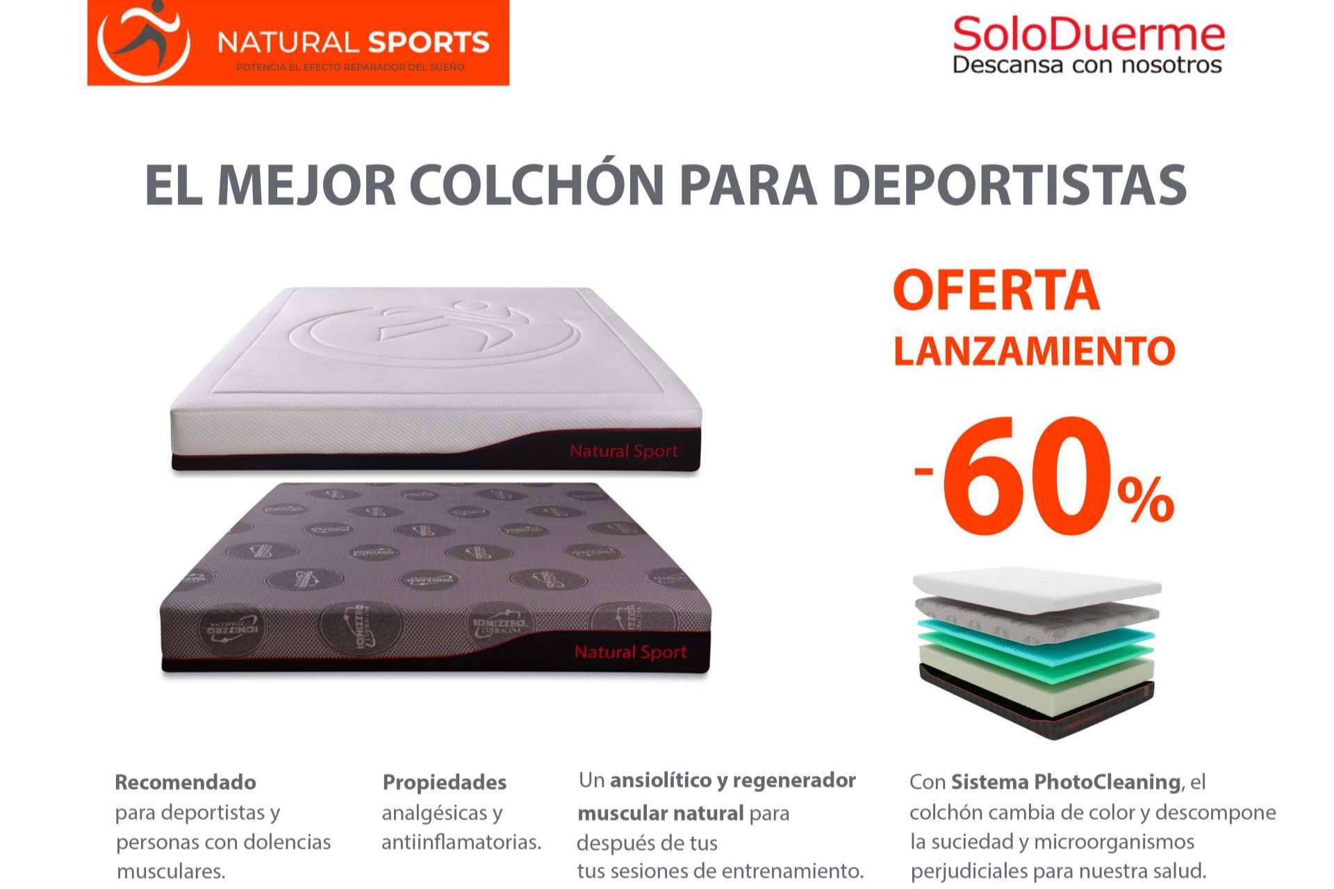 El colchón altamente tecnológico especial para deportistas con efectos antiinflamatorios, analgésicos y regeneradores a nivel muscular que ofrece SoloDuerme