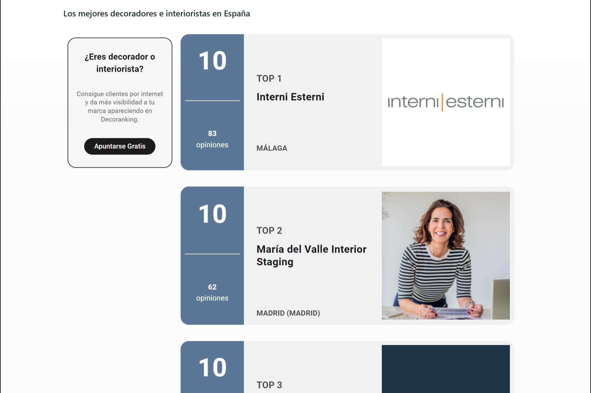 El primer ranking de decoradores e interioristas de España con We Are Decor