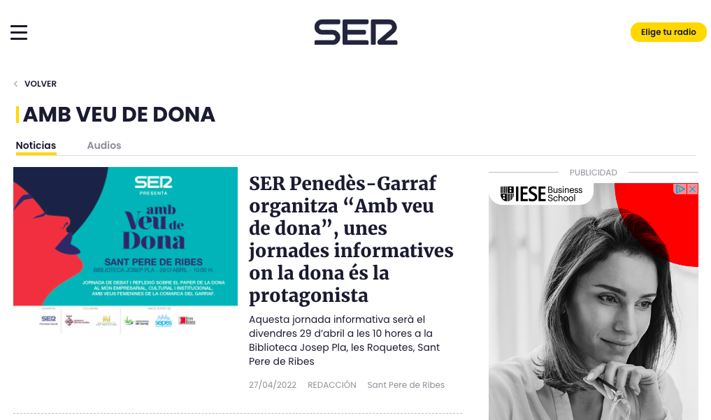 La gerente de SEPES Atención Domiciliaria, protagonista como ponente en la edición 2022 de Veu de Dona