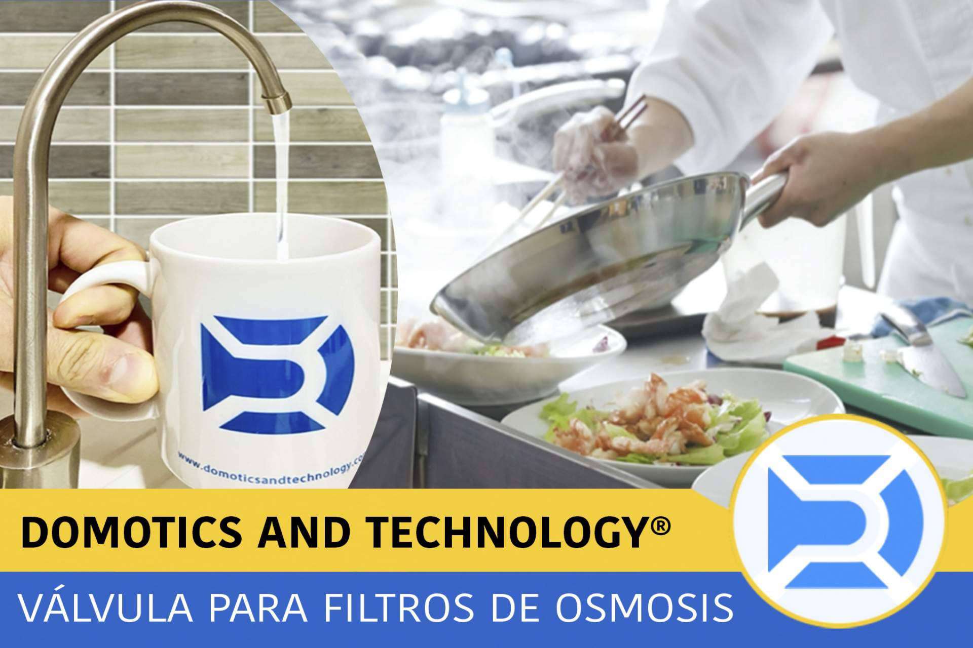 Agua osmotizada con la válvula inteligente de Domotics and Technology
