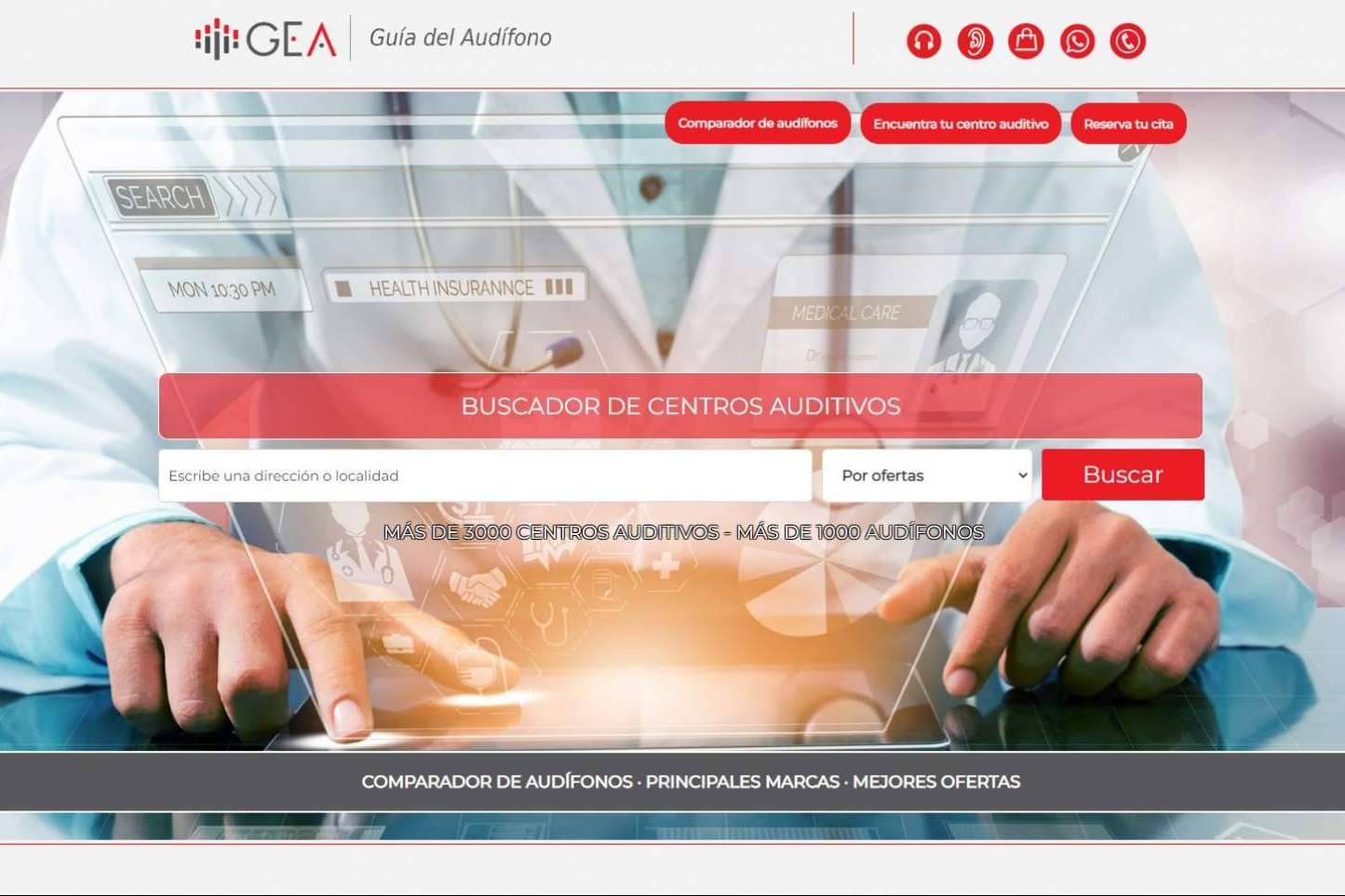Encontrar las mejores ofertas con el comparador de audífonos y buscador de centros auditivos Guía del Audífono