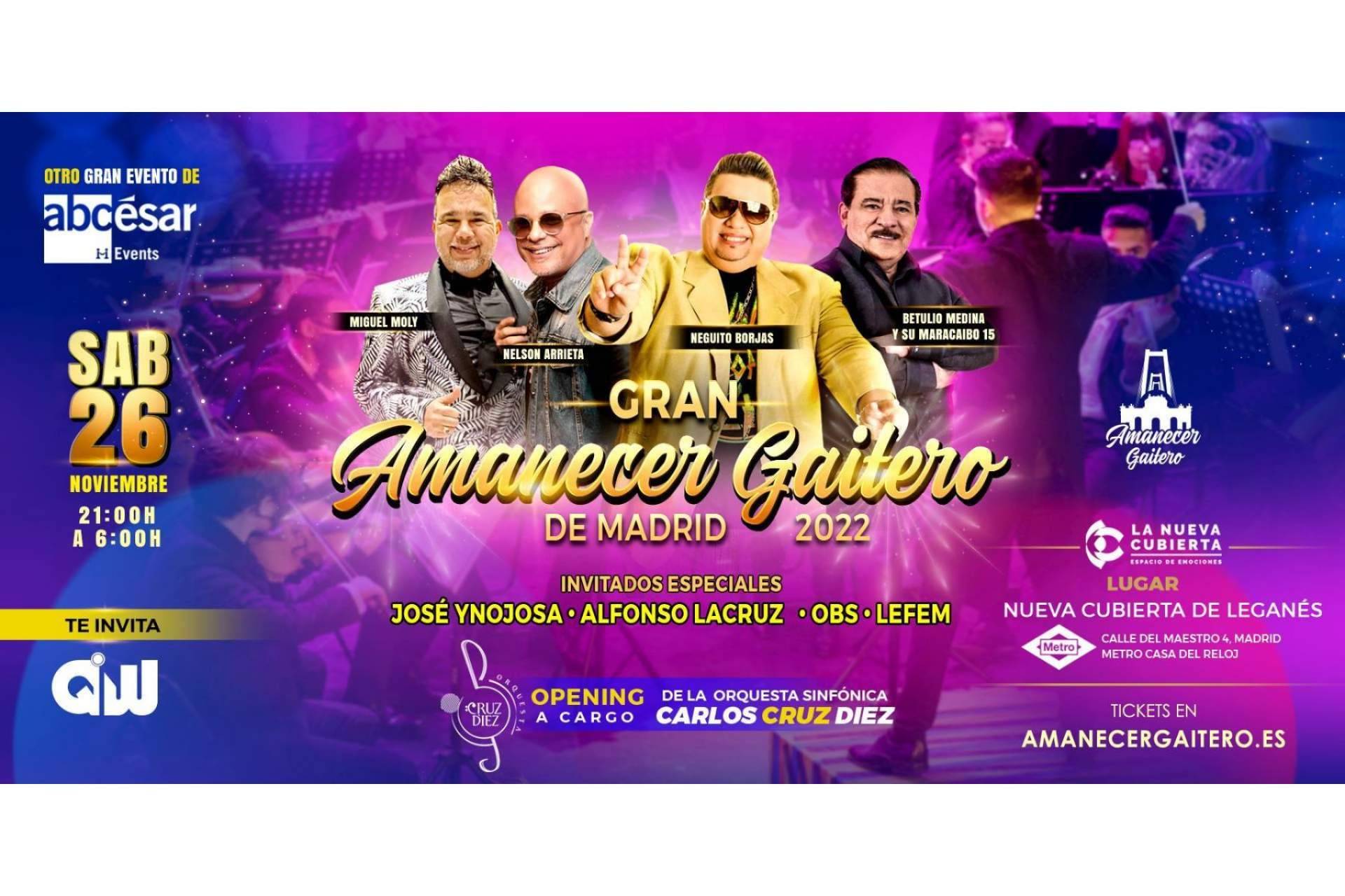 El gran icono venezolano Miguel Moly pondrá a bailar al Gran Amanecer Gaitero de Madrid