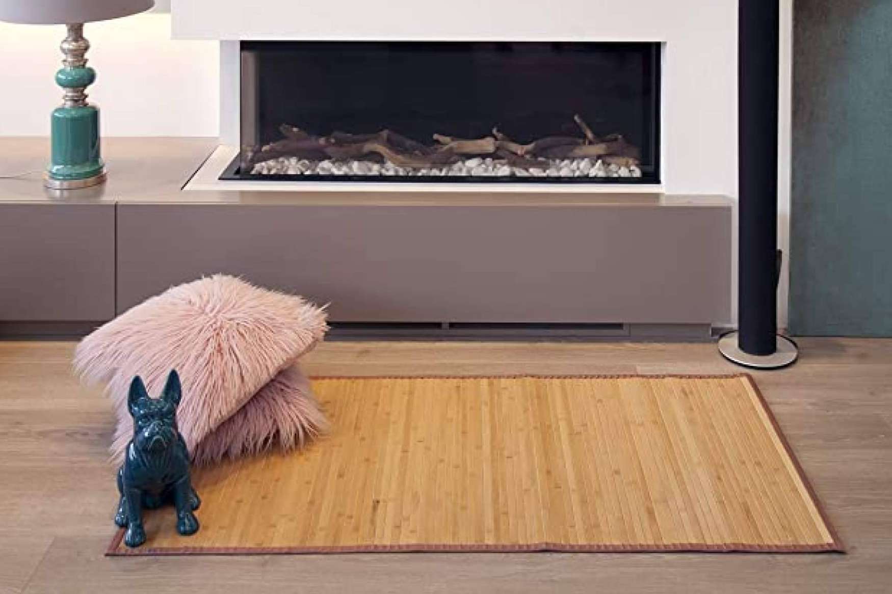 ¿Cuáles son los beneficios que aportan las alfombras de interior y exterior hechas de bambú y vinilo?