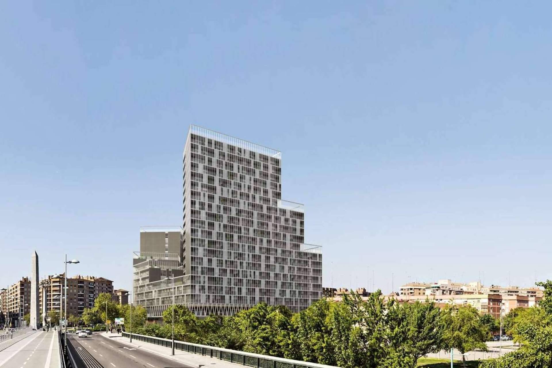 Zaragoza cambia su paisaje con Skyline, el nuevo edificio de Plaza Europa