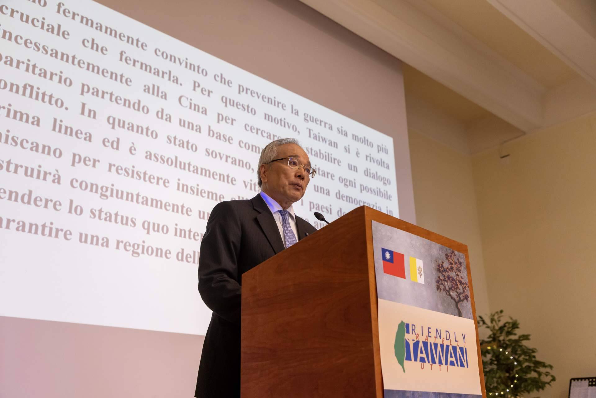 'Prevenir la guerra es mucho más crucial que detenerla', afirma el embajador de Taiwán ante la Santa Sede