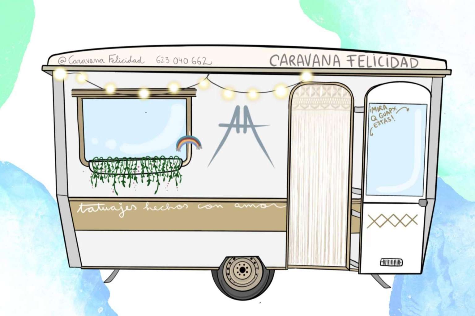 Caravana de felicidad, el novedoso servicio de la tatuadora Ares Alma