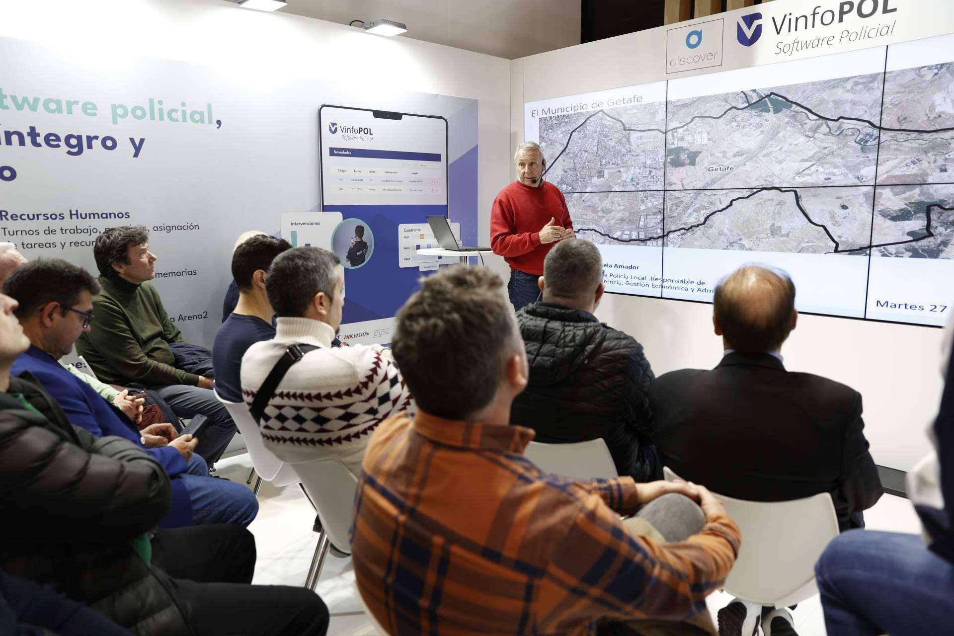 Los software policiales VinfoPOL y Discover rompen récords de asistencia en SICUR 2024