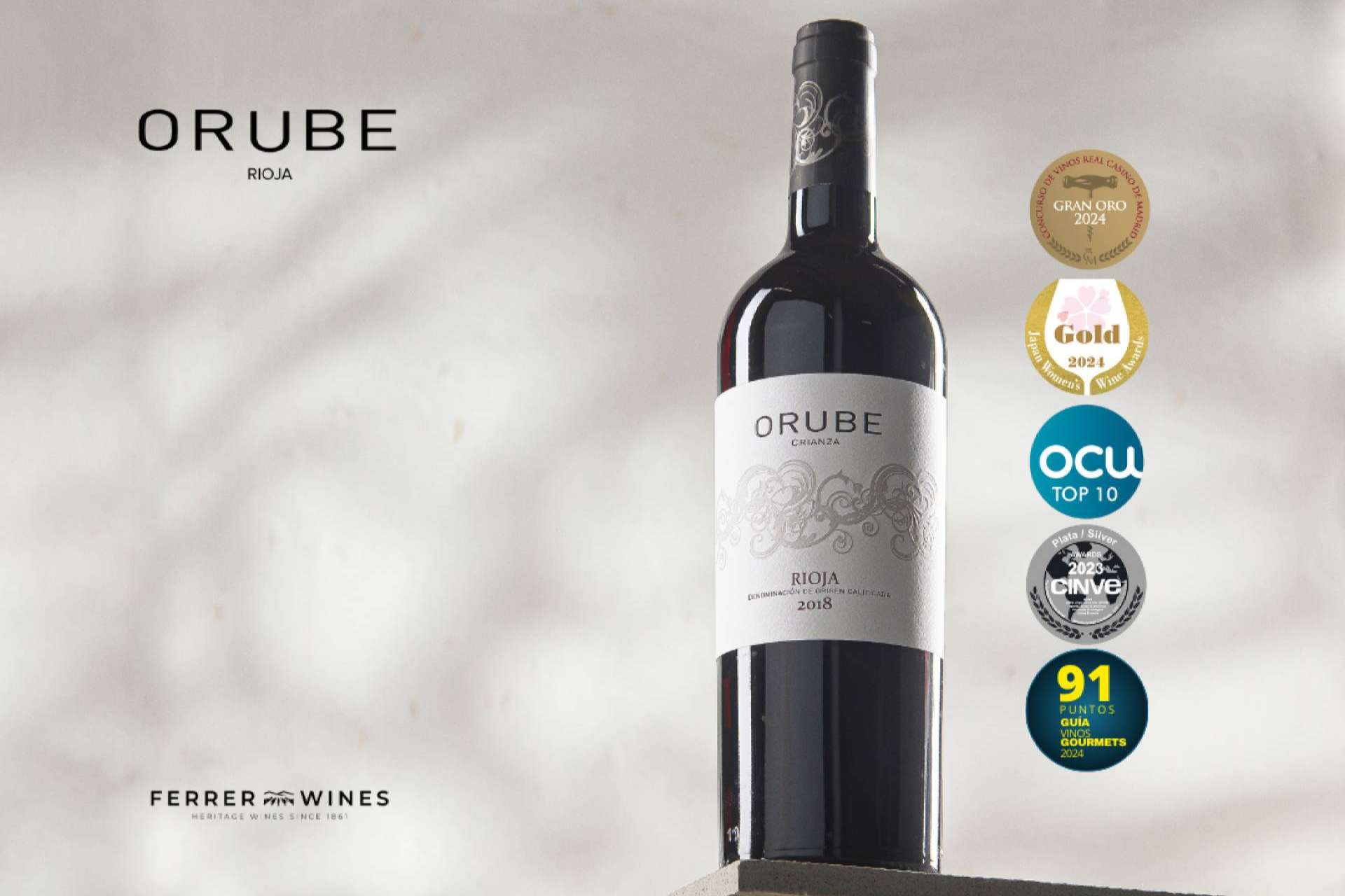Orube Crianza de Bodegas Orube de la Rioja gana Gran Oro en el Concurso de Vinos del Real Casino de Madrid