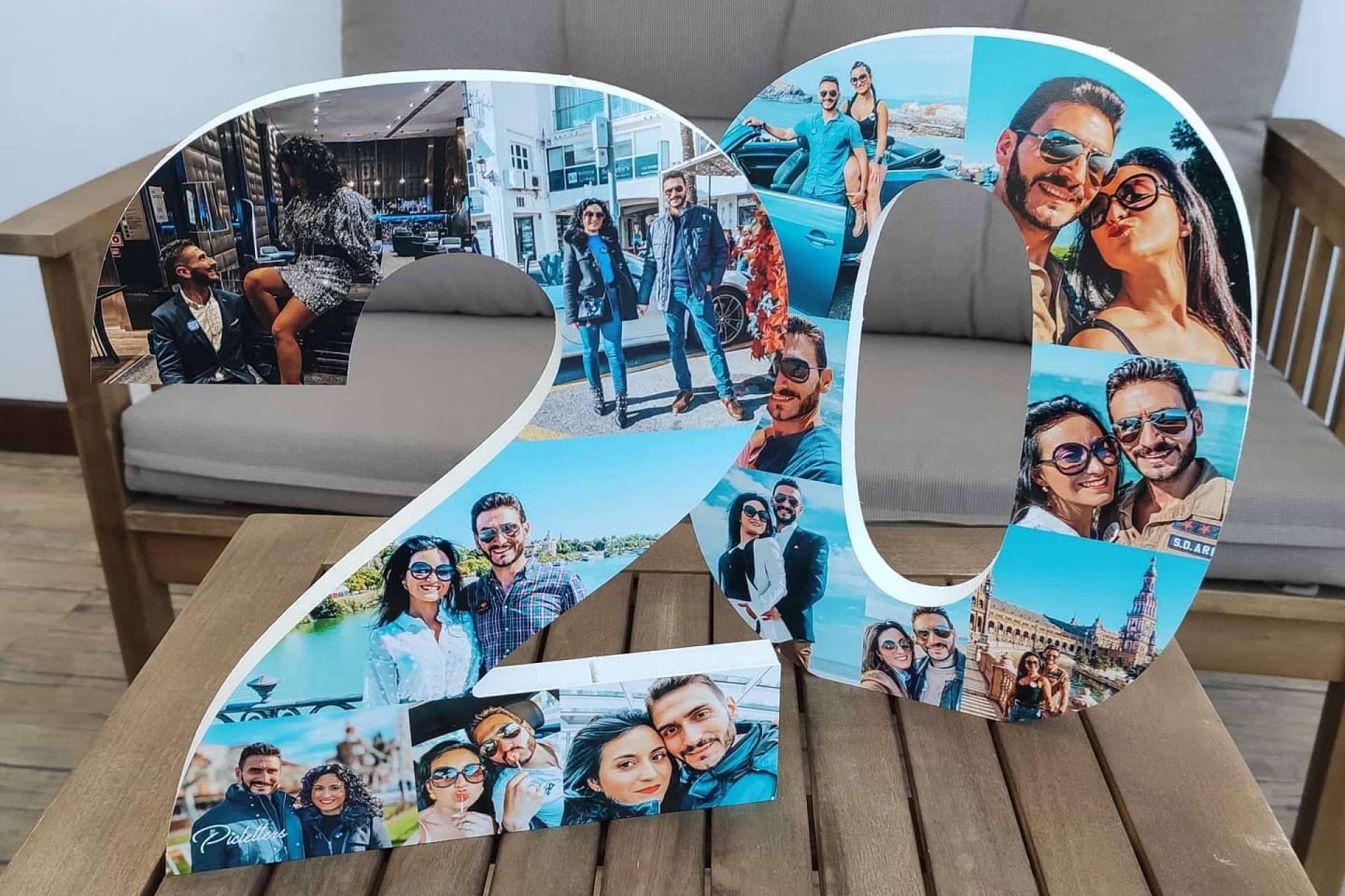 Personalizar el número de cumpleaños con fotos del homenajeado