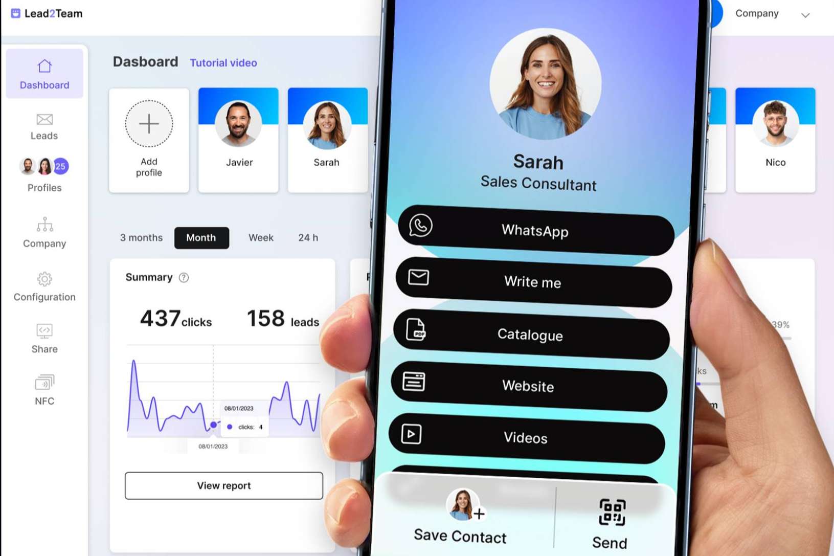 Tarjeta de presentación digital, la solución moderna y sostenible de Lead2Team para compartir los datos de contacto