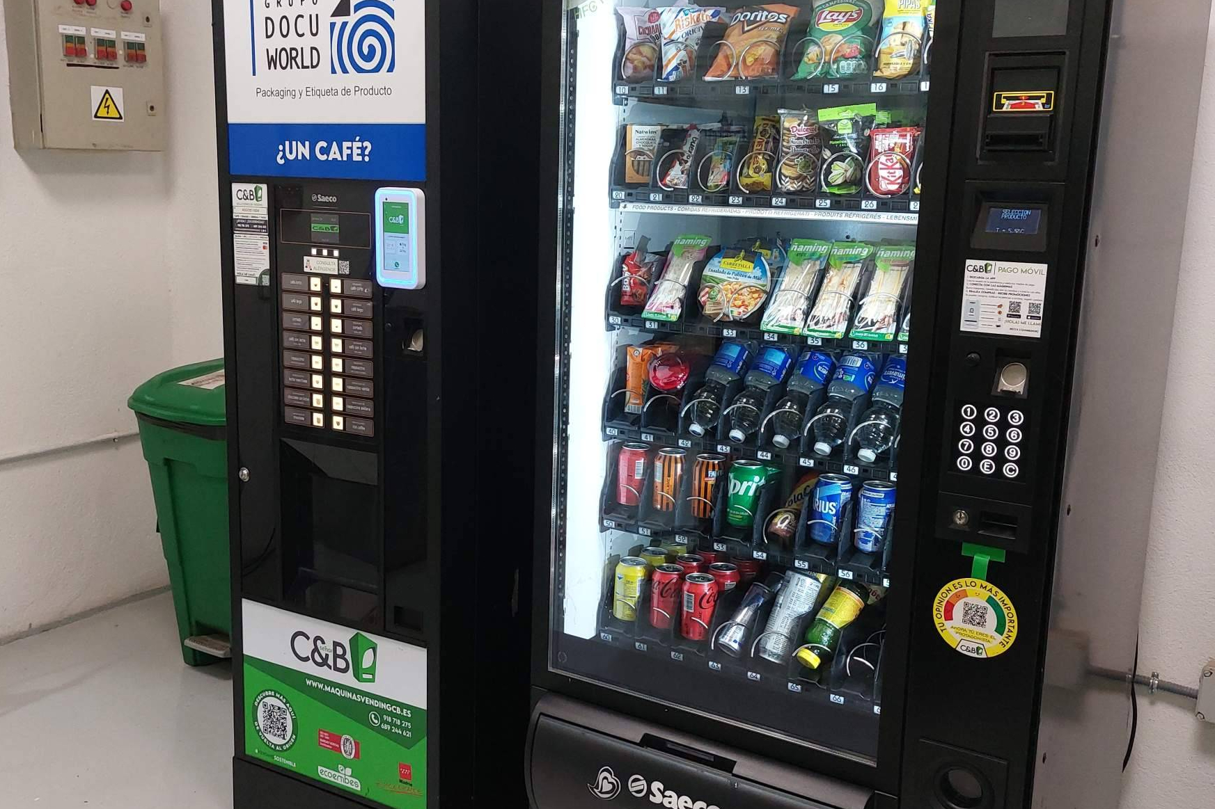 Instalación y mantenimiento de máquinas vending personalizadas 24 horas en Madrid con C&B Señor