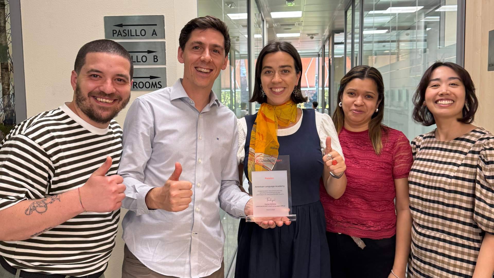 American Language Academy celebra su reconocimiento en los premios LanguageCert 2026